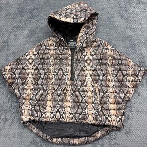 Think Royln Snakeskin Print Quilted Wingman Poncho size XS/S